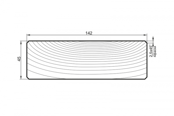 Doska, hladké brúsenie 45x142 - sibírsky smrekovec 3,0m